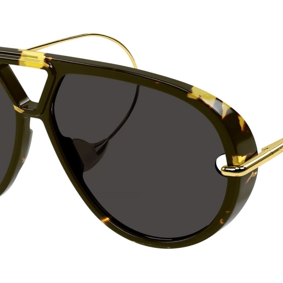 Bottega Veneta Drop Aviator Sunglasses in Black/Yellow (NEW) - Picture 10 of 16